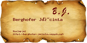 Berghofer Jácinta névjegykártya